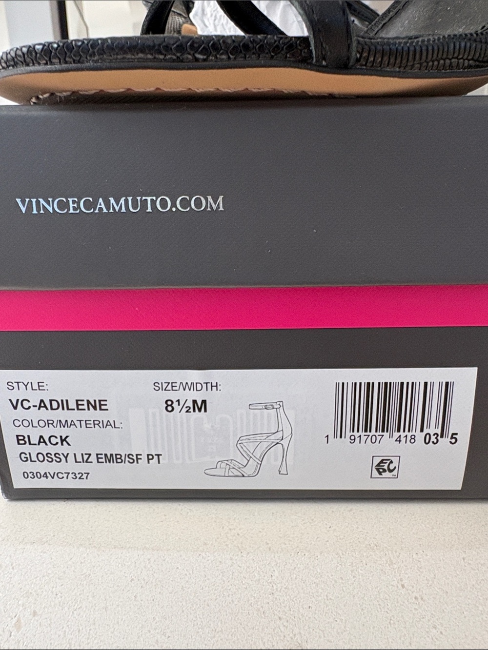 Vince Camuto Black Strappy Stiletto Sandals - Picture 3 of 4